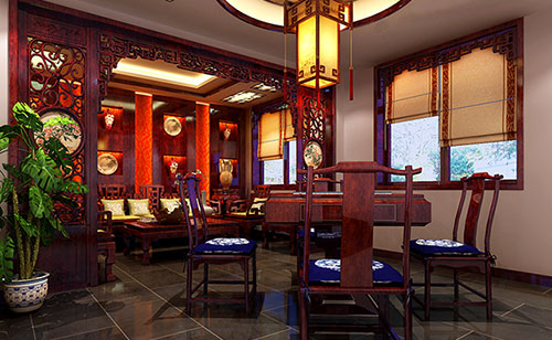 晋中古典中式风格茶楼包间设计装修效果图